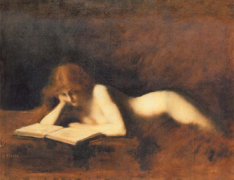 Jean-Jacques Henner Woman Reading Germany oil painting art
